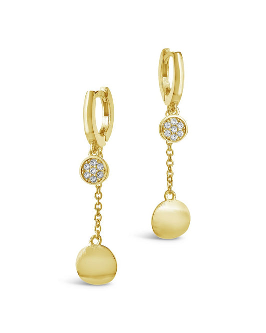 Disk Charm Hoops - Sterling Forever