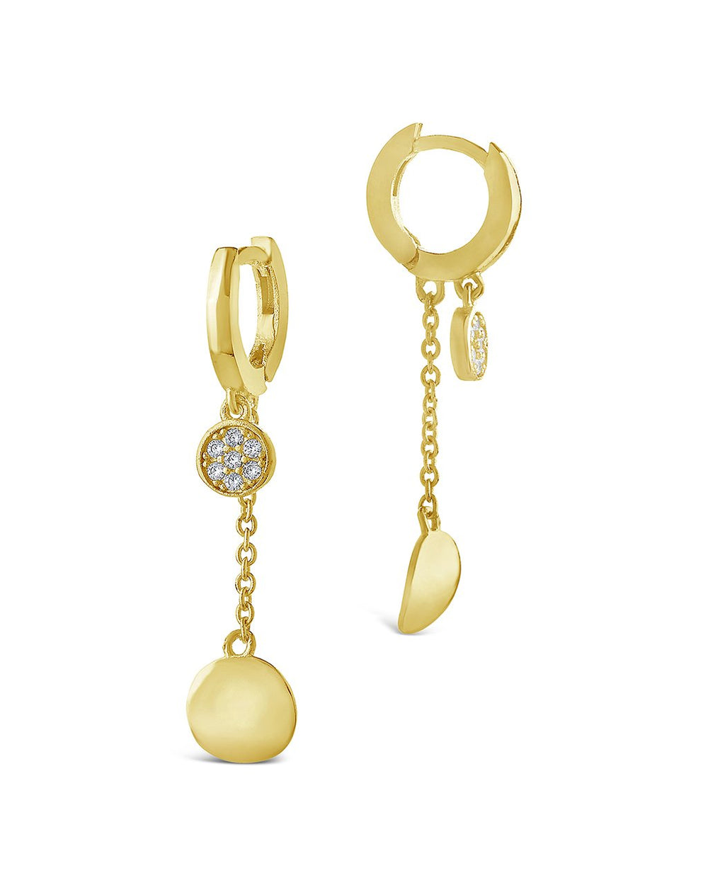 Disk Charm Hoops - Sterling Forever