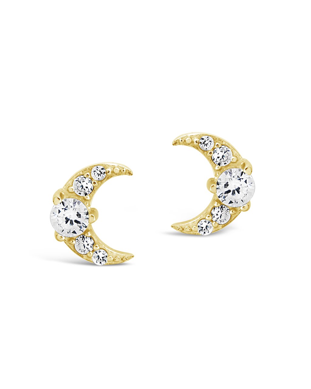 CZ Crescent Moon Studs - Sterling Forever