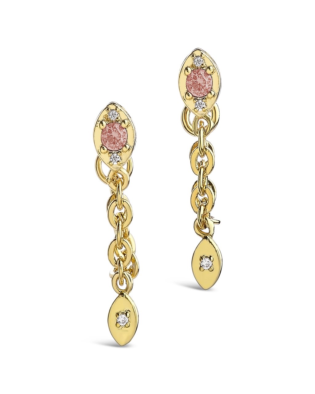 Charm and Chain Dangle Studs Earring Sterling Forever