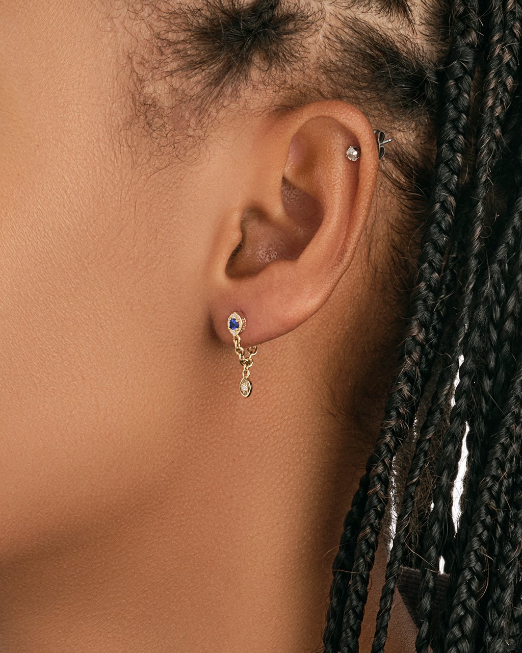 Charm and Chain Dangle Studs Earring Sterling Forever 