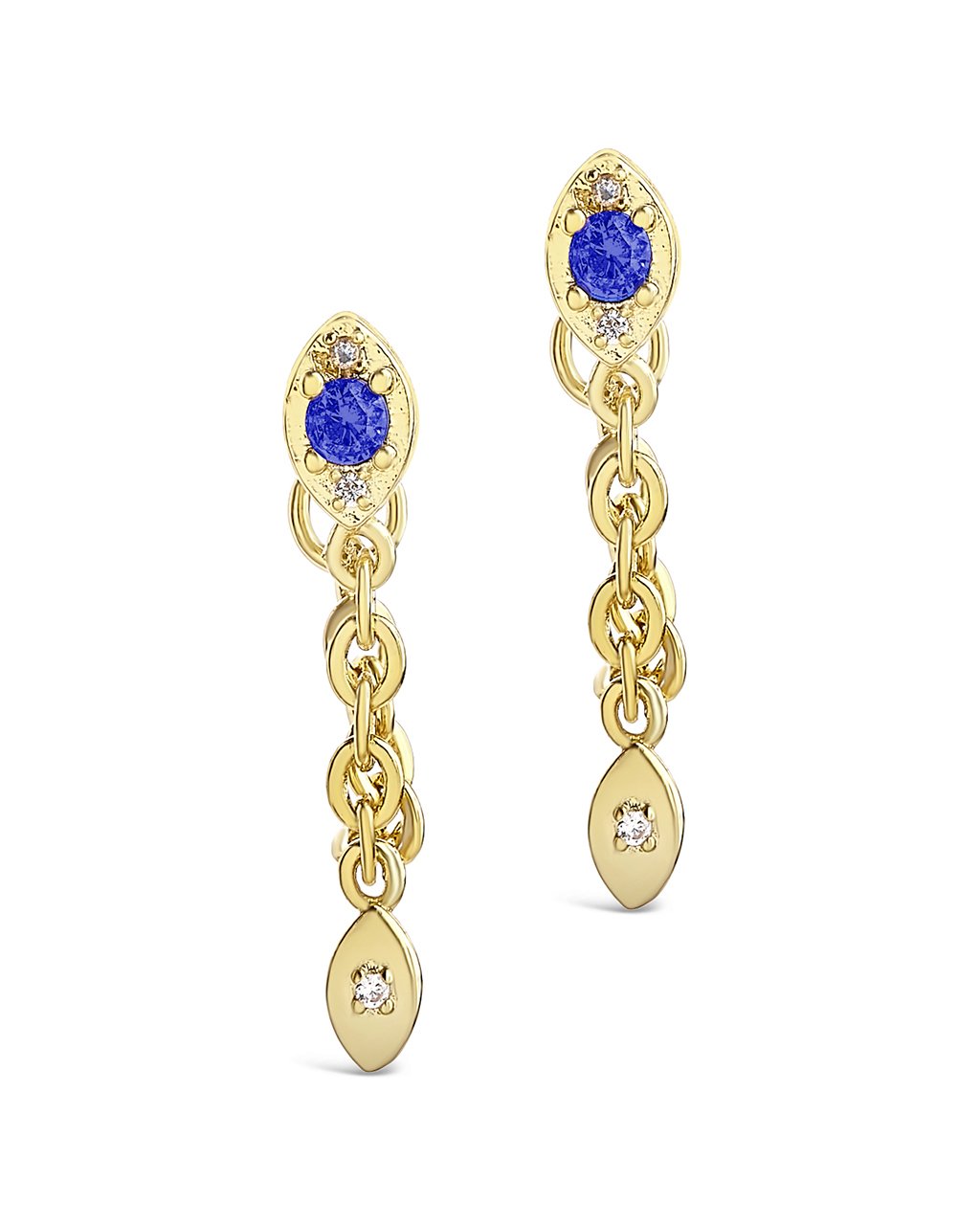 Charm and Chain Dangle Studs Earring Sterling Forever