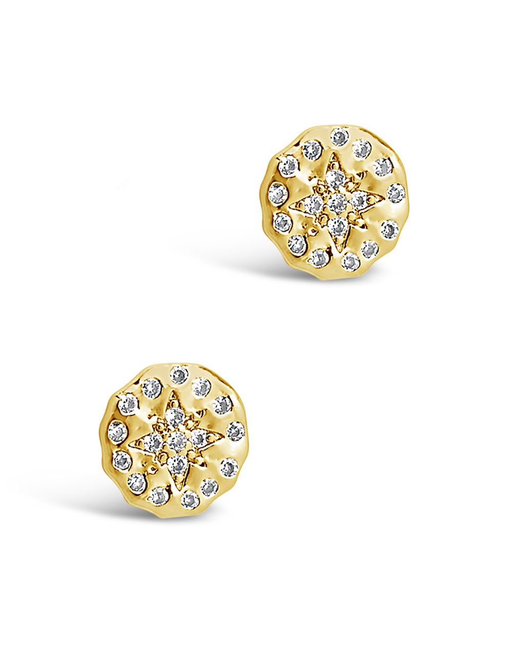 CZ Northern Star Studs Earring Sterling Forever Gold 