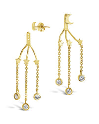 CZ Moon & Star Jacket Earrings Earring Sterling Forever 
