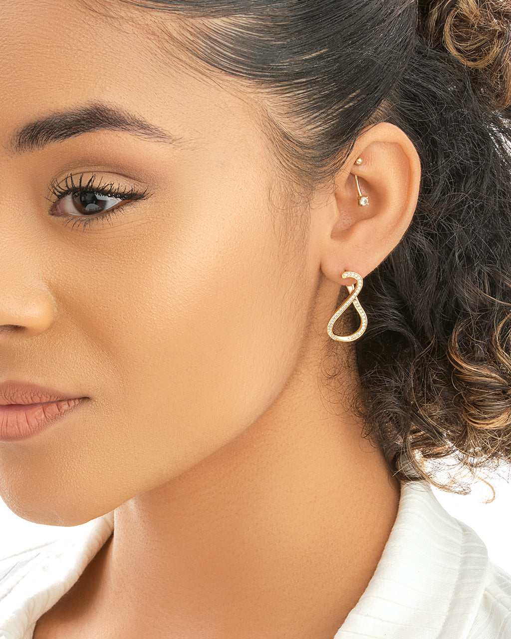 Infinity CZ Stud Drop Earrings Earring Sterling Forever 