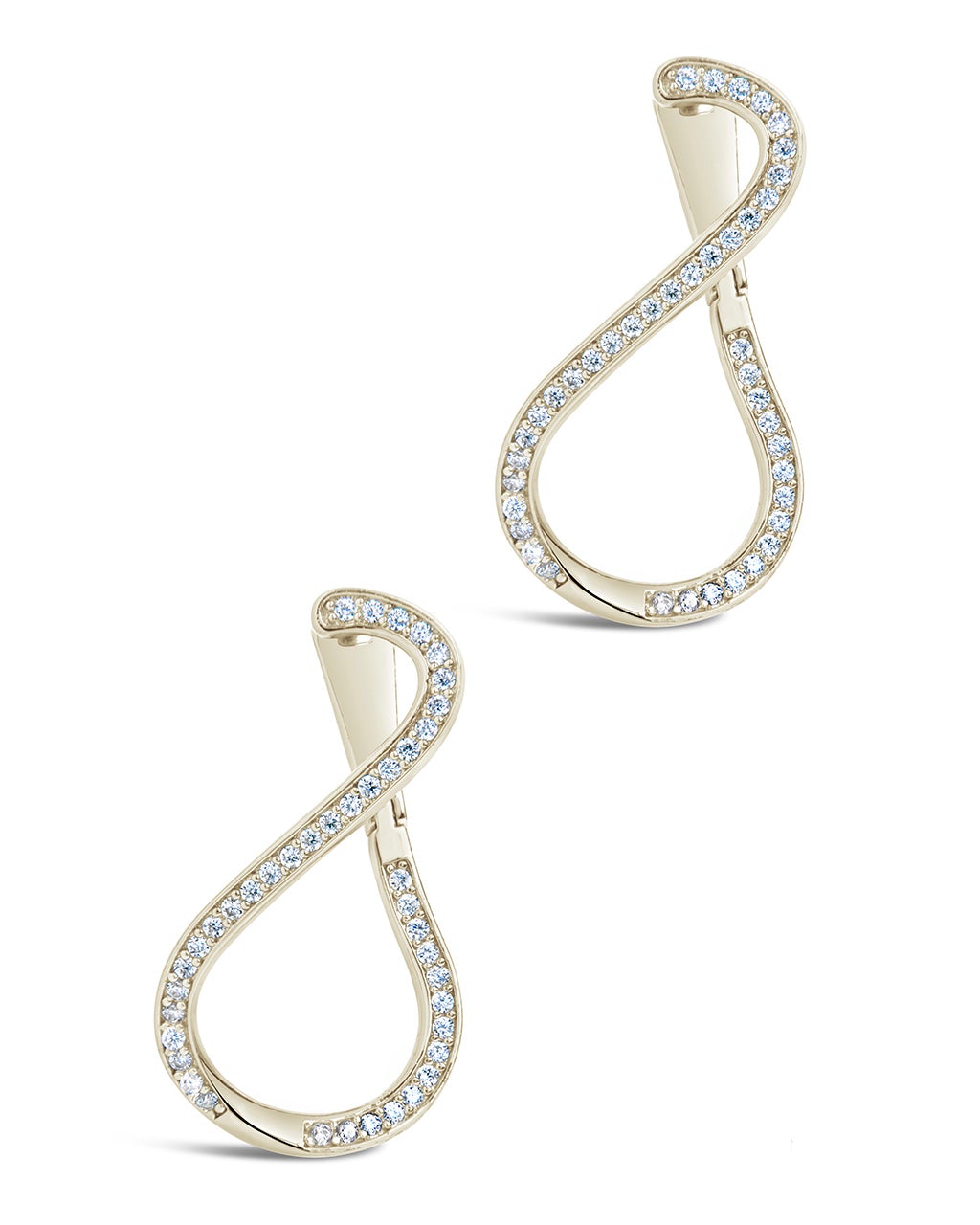 Infinity CZ Stud Drop Earrings Earring Sterling Forever Silver 