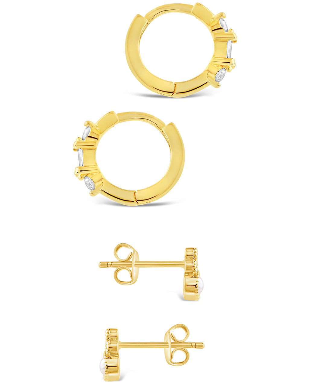 2 Piece Pearl Stud & Micro Hoop Earring Set Earring Sterling Forever 