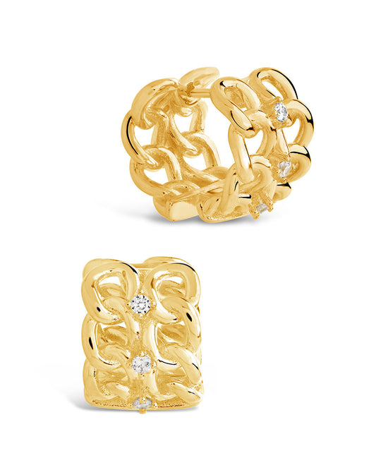 Carleene Huggie Hoops Earring Sterling Forever Gold 
