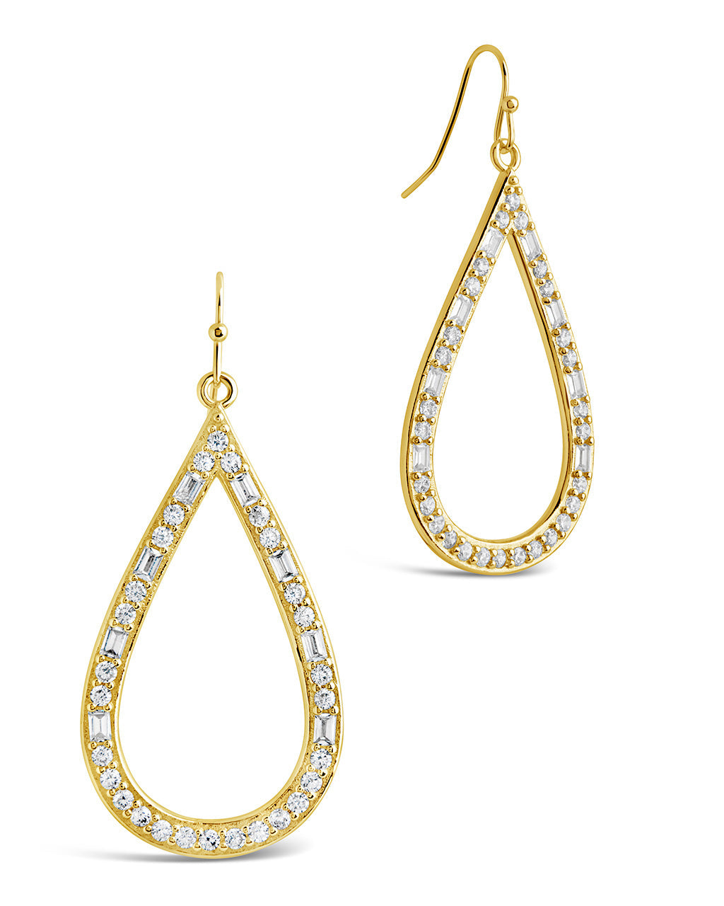 Evangeline Teardrop Hoops Earring Sterling Forever Gold 