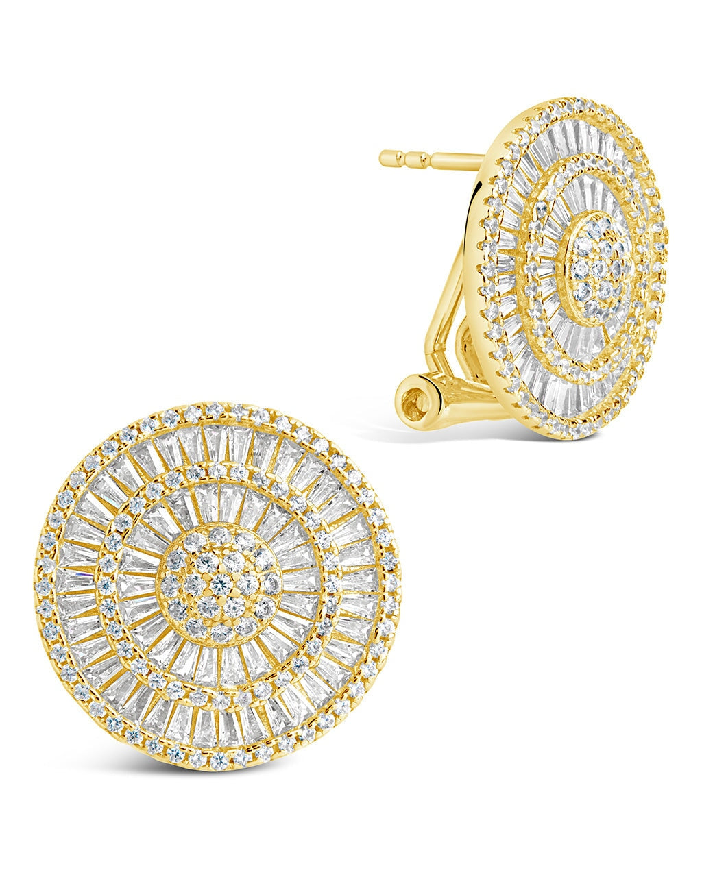 Sandy Circle Studs Earring Sterling Forever Gold 