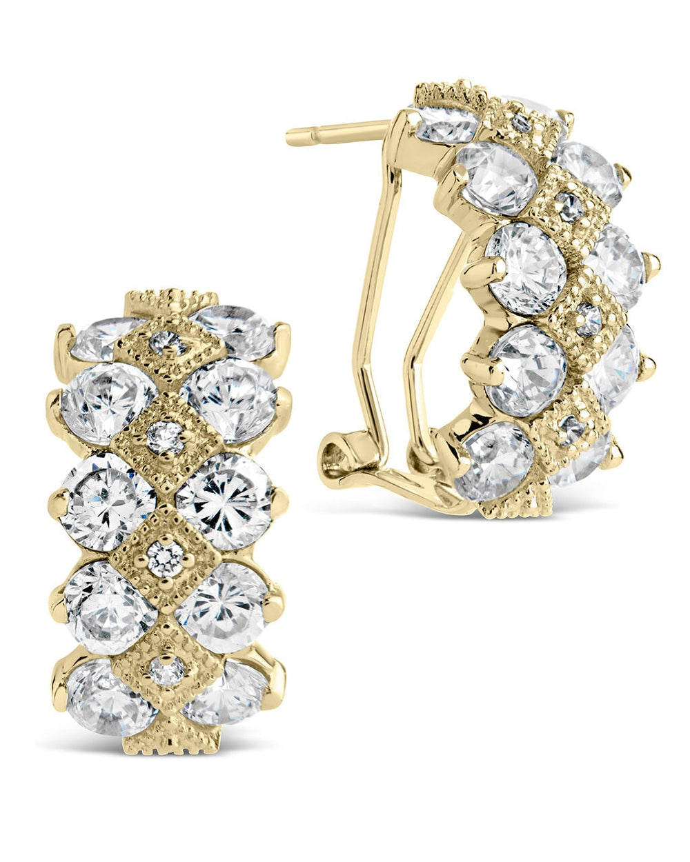 Lena CZ Hoops Earring Sterling Forever Gold 