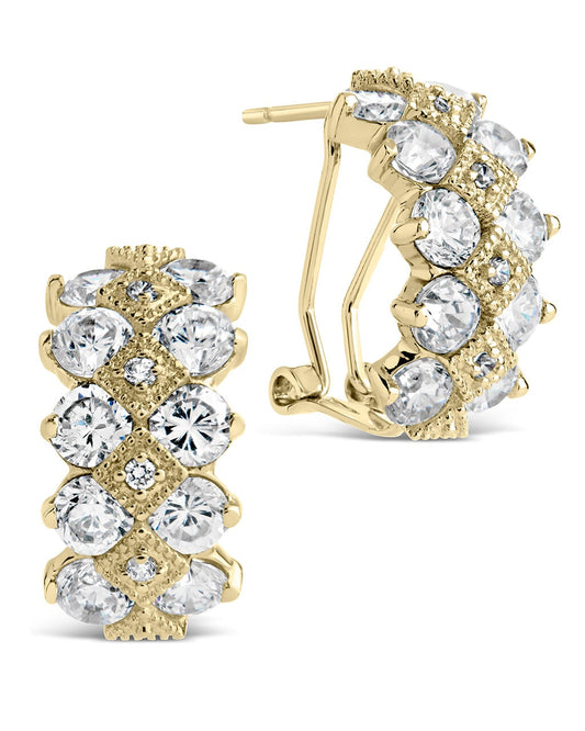 Lena CZ Hoops Earring Sterling Forever Gold 