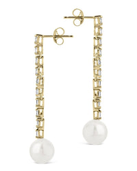 Blake Pearl Drop Stud Earrings - Sterling Forever