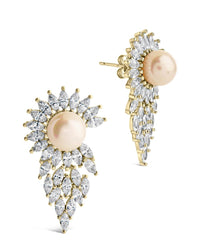 Rhianna CZ & Pearl Statement Stud Earrings - Sterling Forever