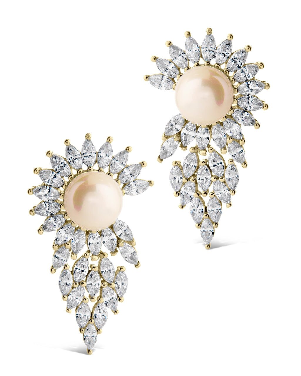 Rhianna CZ & Pearl Statement Stud Earrings - Sterling Forever