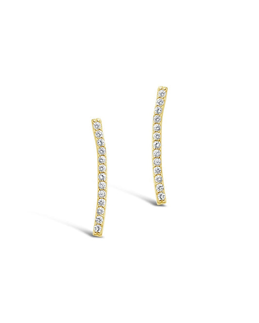 Sterling Silver Essential Pave Bar Studs - Sterling Forever