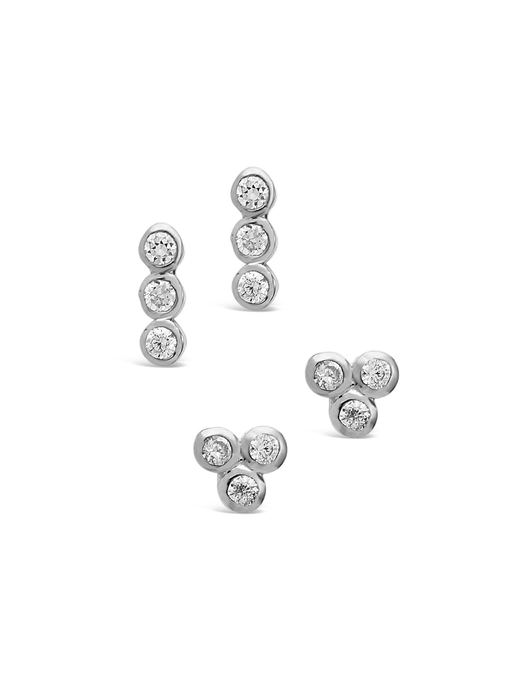 Sterling Silver 2pc Bezel Earring Set - Sterling Forever