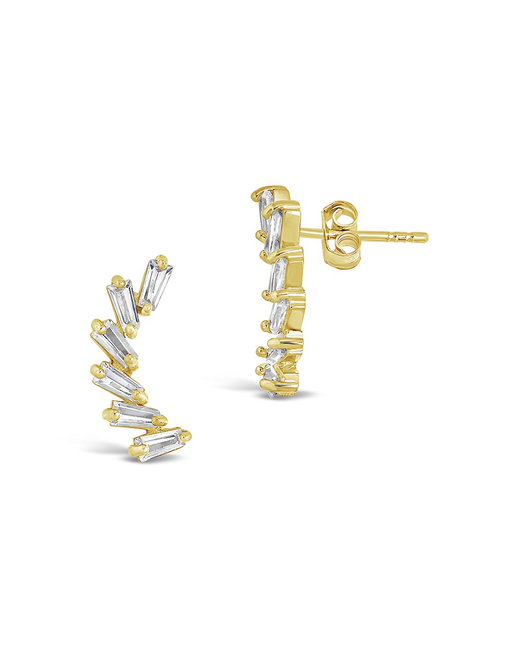 14K Gold Vermeil CZ Plume Studs - Sterling Forever