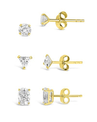 Sterling Silver Everyday CZ Stud Set of 3 - Sterling Forever