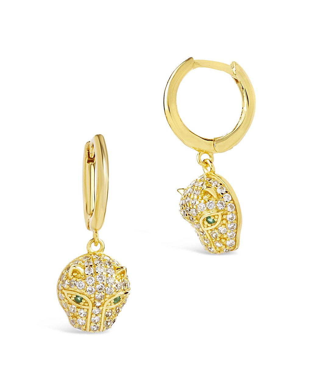 Sterling Silver Jaguar CZ Micro Hoops Earring Sterling Forever