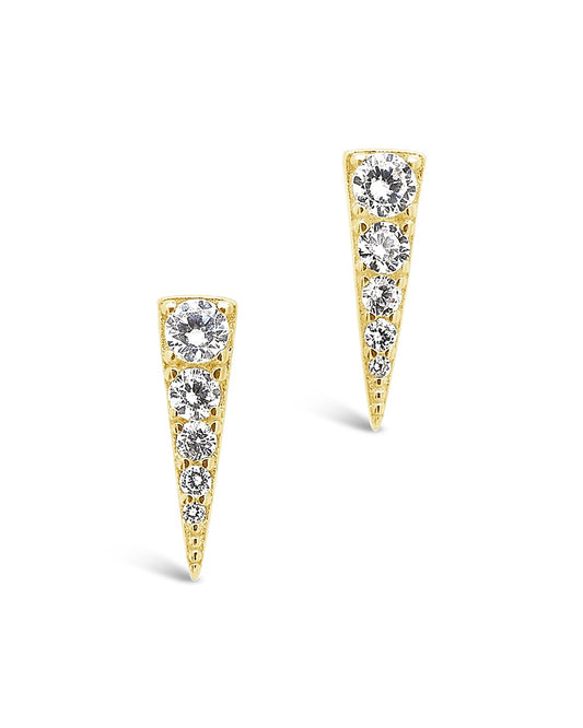 Sterling Silver CZ Pyramid Studs Earring Sterling Forever Gold 