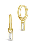 Sterling Silver Baguette CZ Micro Hoops Earring Sterling Forever 