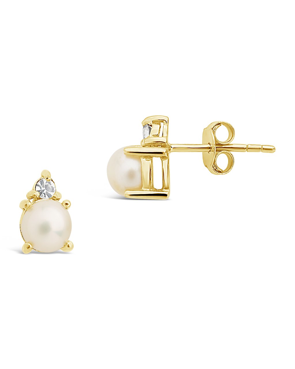 Sterling Silver Birthstone Studs Earring Sterling Forever Gold June / Pearl 