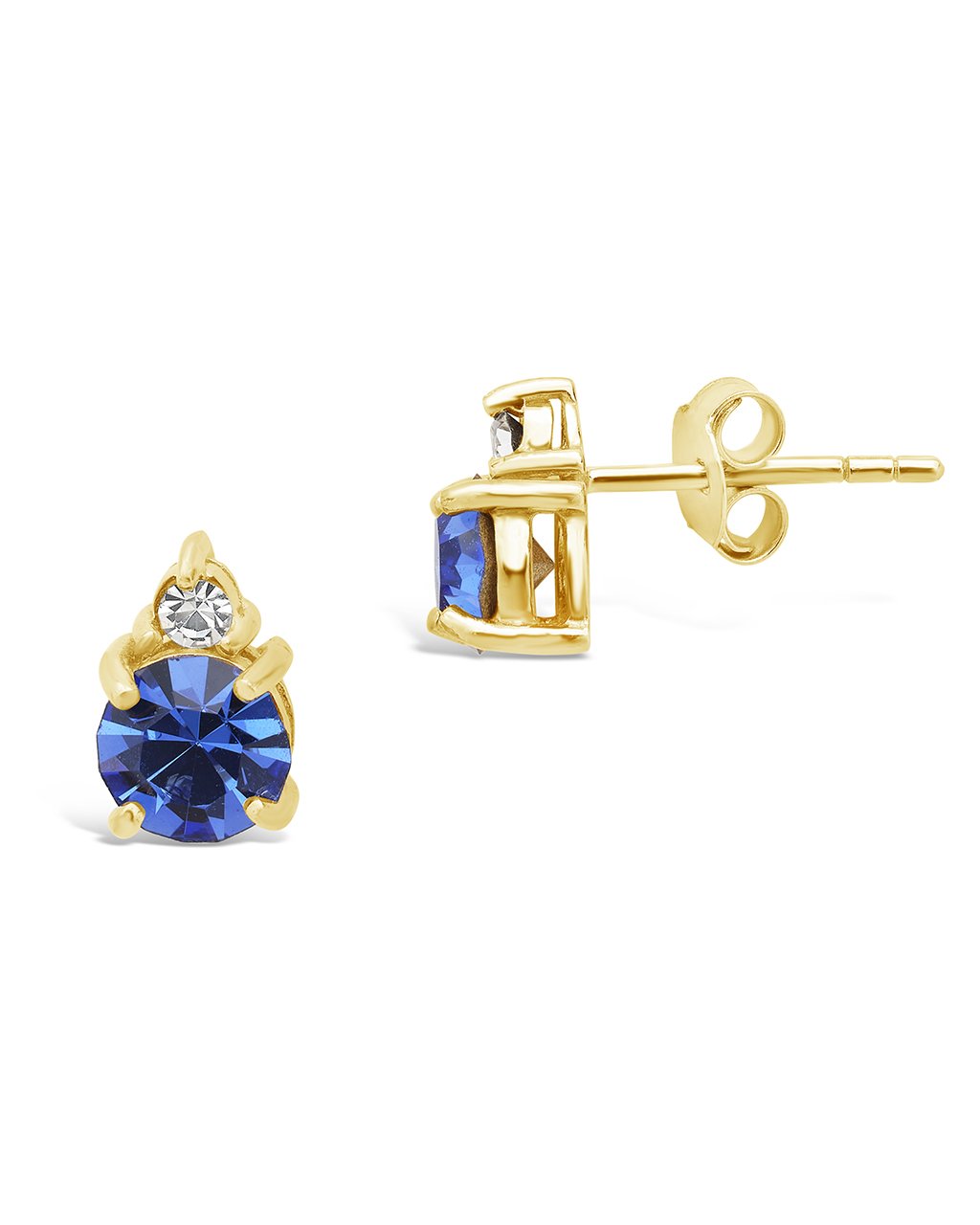 Sterling Silver Birthstone Studs Earring Sterling Forever Gold September / Sapphire 