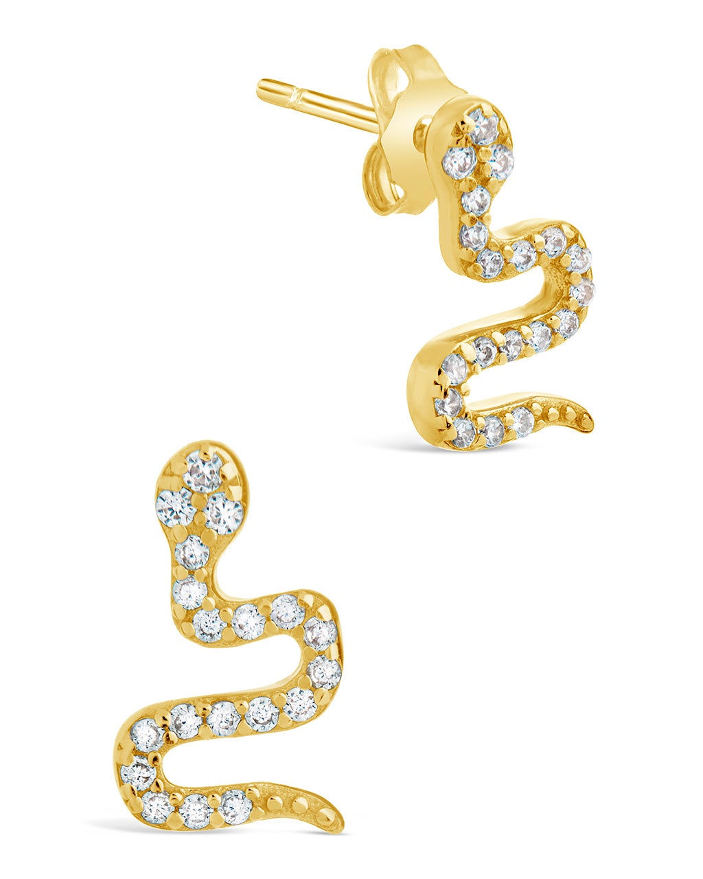 Sterling Silver Eden Snake Studs Earring Sterling Forever Gold 