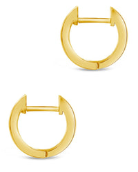 Sterling Silver CZ Baguette Micro Hoops Earring Sterling Forever 