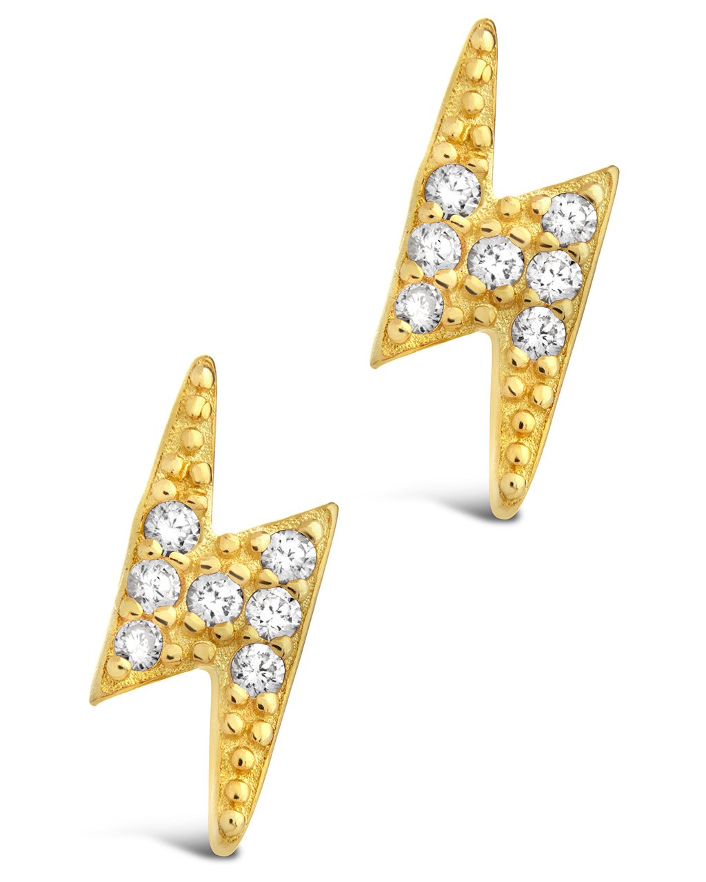 Sterling Silver CZ Lightning Bolt Studs Earring Sterling Forever 