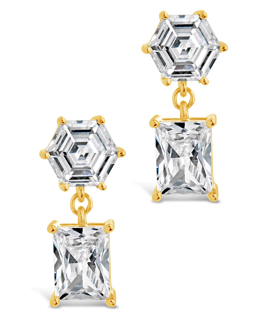 Daphne Drop Studs Earring Sterling Forever Gold 