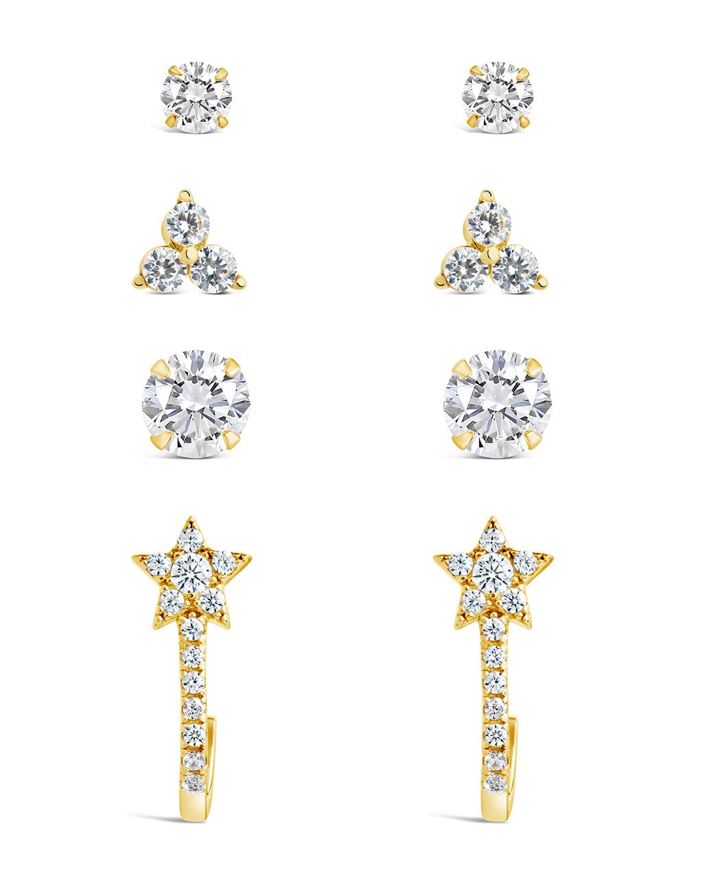 Sterling Silver 4pc Everyday CZ Earring Set Earring Sterling Forever 