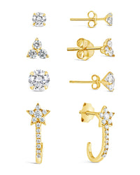 Sterling Silver 4pc Everyday CZ Earring Set Earring Sterling Forever 