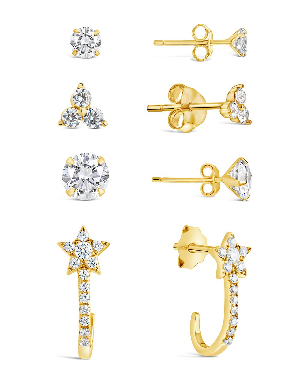 Sterling Silver 4pc Everyday CZ Earring Set Earring Sterling Forever 
