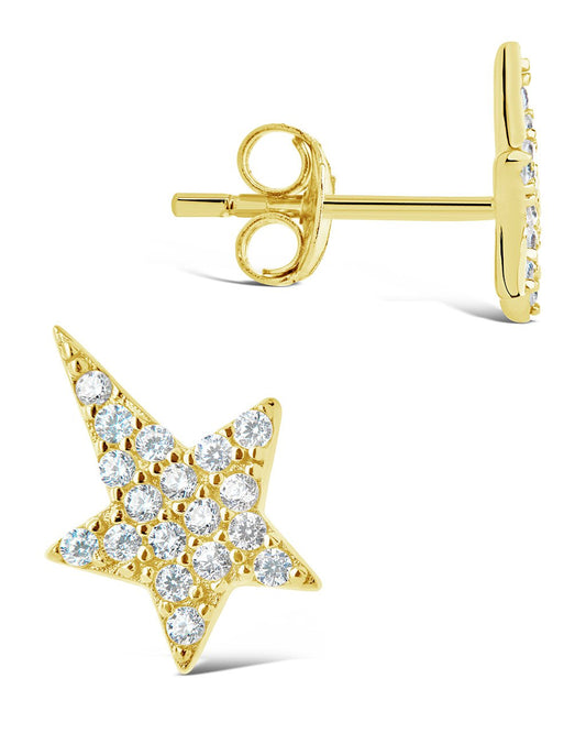 Sterling Silver CZ Star Studs Earring Sterling Forever 