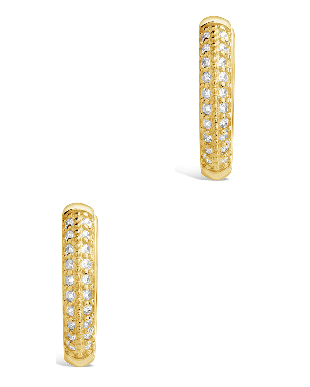 Sterling Silver Pave CZ Infinity Hoops Earring Sterling Forever 