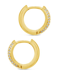 Sterling Silver Pave CZ Infinity Hoops Earring Sterling Forever 