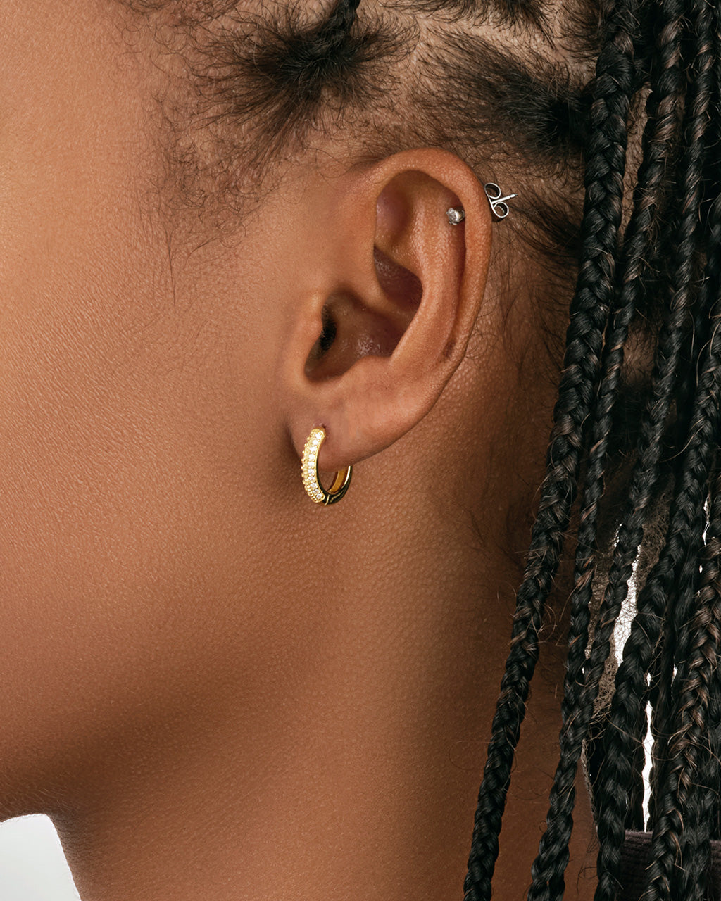 Sterling Silver Pave CZ Infinity Hoops Earring Sterling Forever 