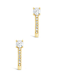 Sterling Silver CZ Suspender Studs Earring Sterling Forever 