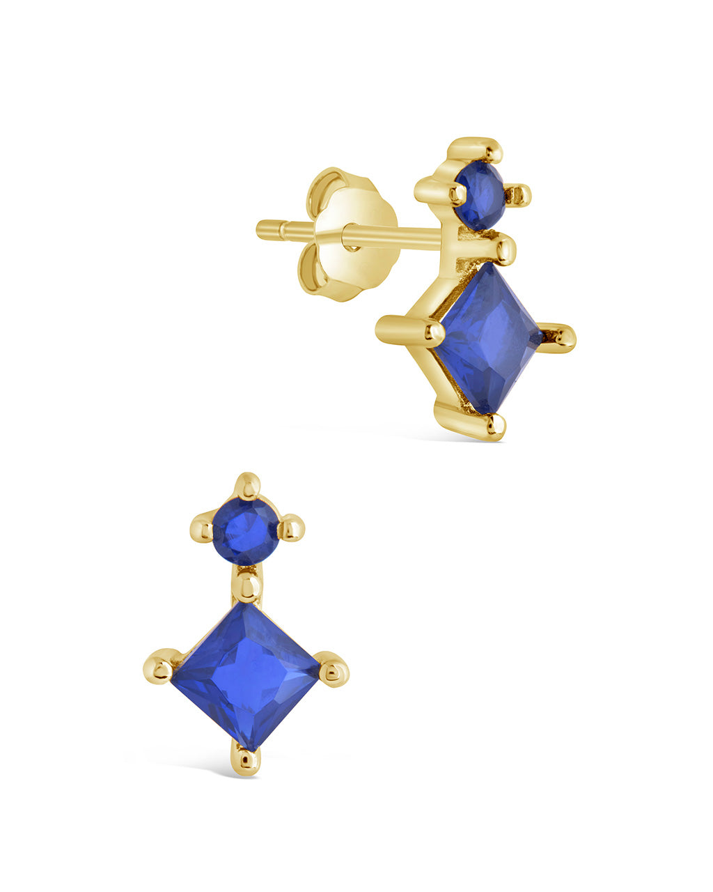 Stella CZ Drop Studs Earring Sterling Forever Gold 