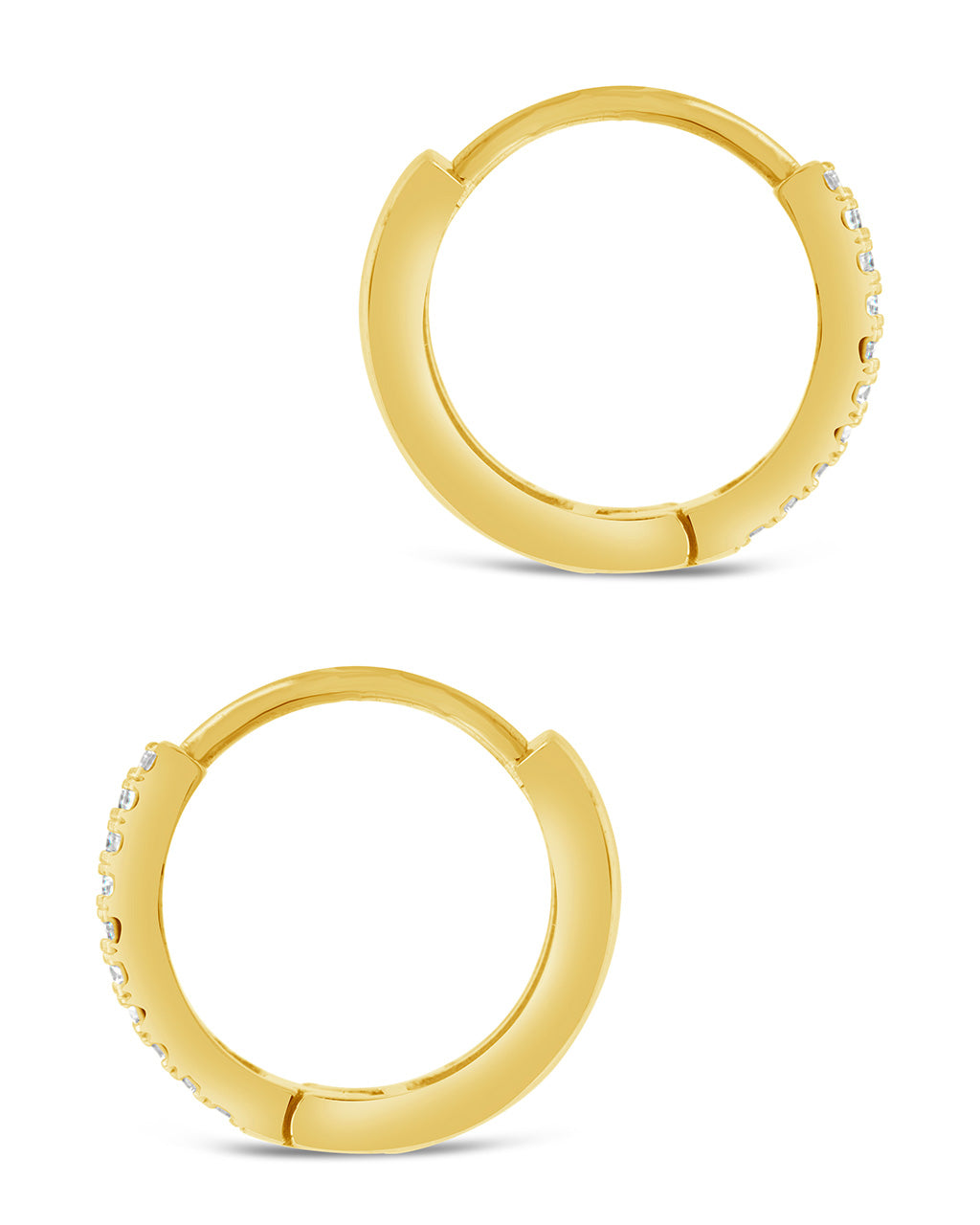 Sterling Silver Double Row Crystal Huggie Hoops Earring Sterling Forever 