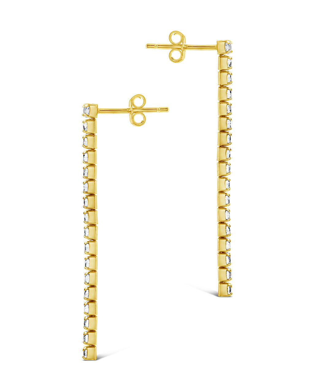 Sterling Silver CZ Linear Drop Earrings Earrings Sterling Forever 