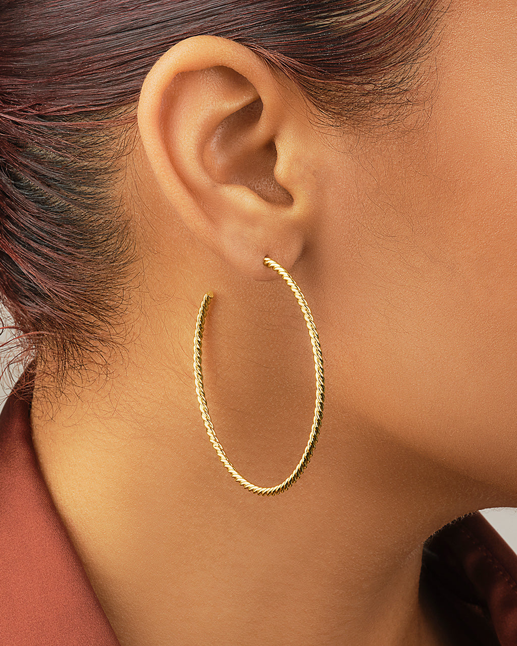 Rope Twist Hoops Earring Sterling Forever 