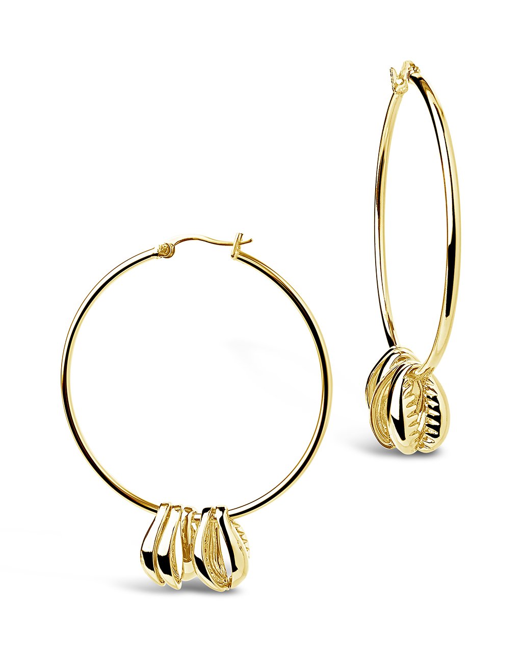 Puka Shell Charm Hoops - Sterling Forever