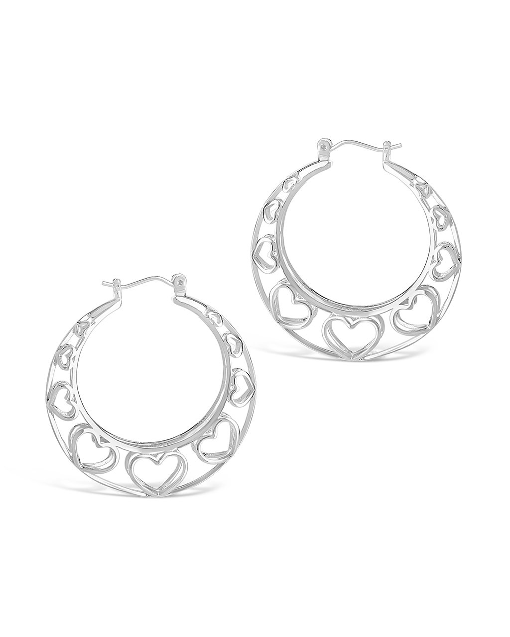 Cut Out Heart Hoops - Sterling Forever