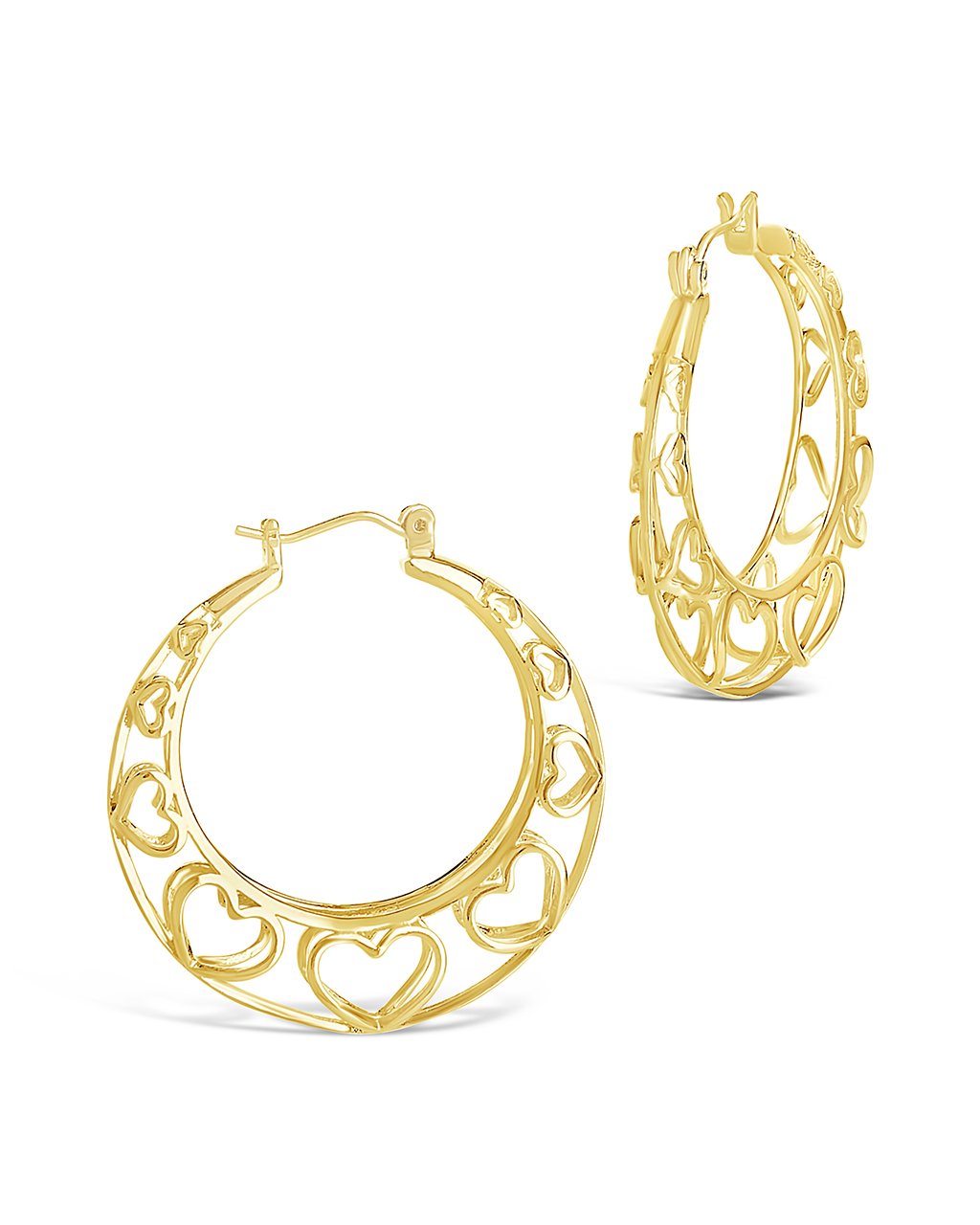 Cut Out Heart Hoops - Sterling Forever