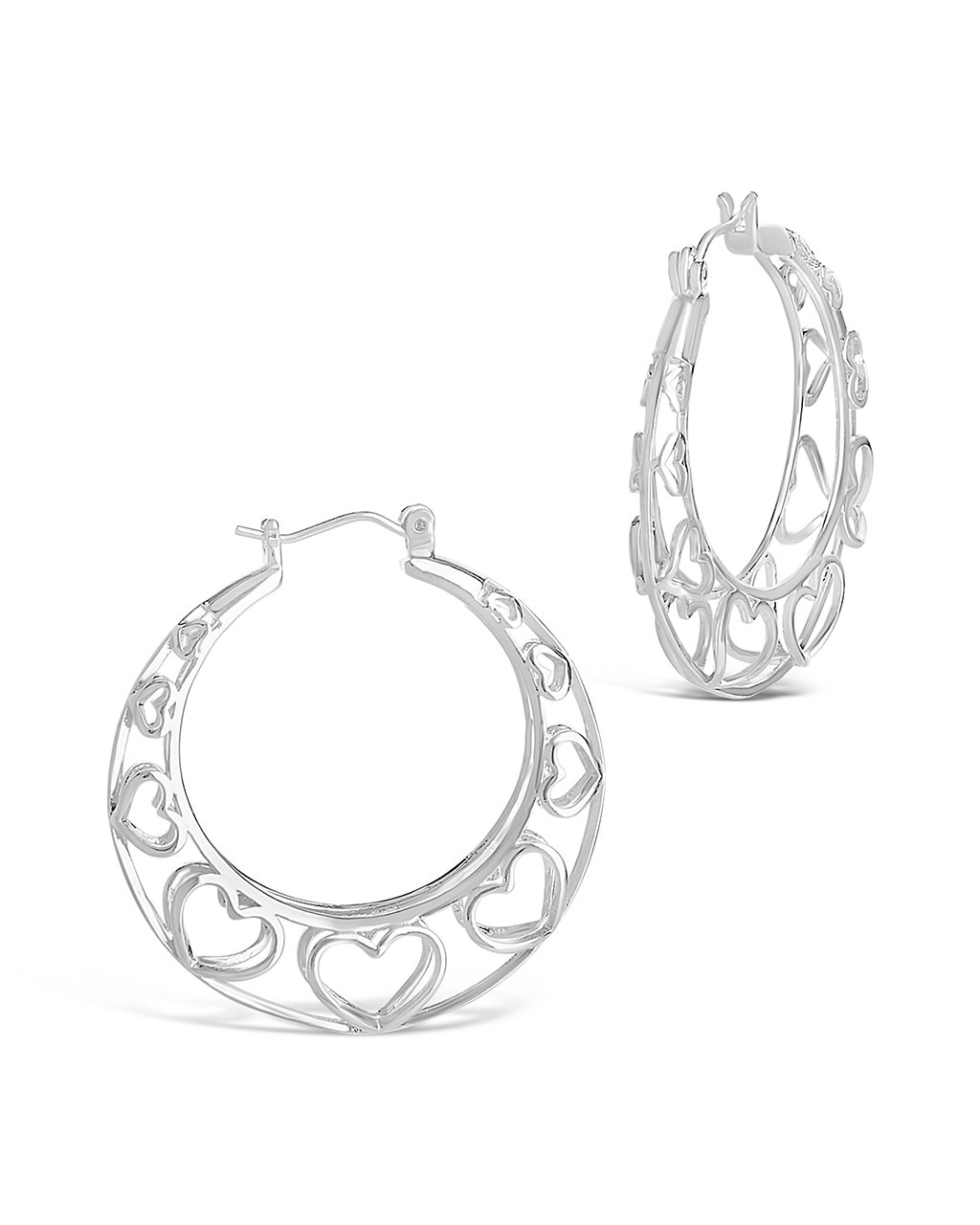 Cut Out Heart Hoops - Sterling Forever