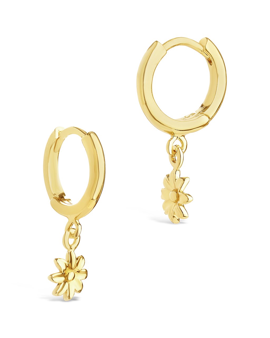Wild Flower Dangle Micro Hoops Earring Sterling Forever 