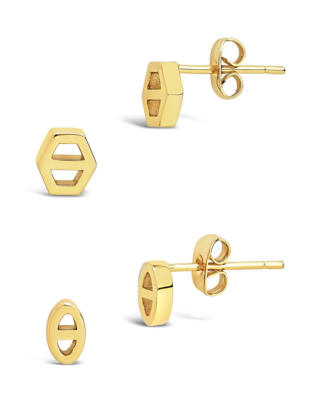 Geometric Anchor Chain Link Stud Set Earring Sterling Forever